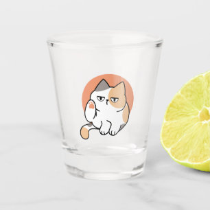 Lazy Cat Attitude – Too Bored to Care Funny Quote Shot Glass