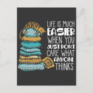 Lazy Cat Cute Kitten Life is Much Easier Postcard
