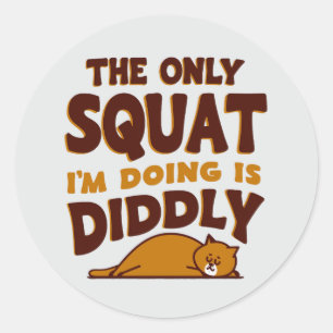 Lazy Cat Fitness – Diddly Squat Champion Classic Round Sticker