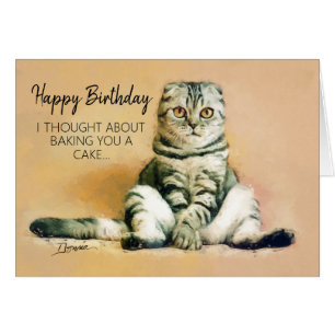 Lazy Cat Happy Birthday Greeting Card