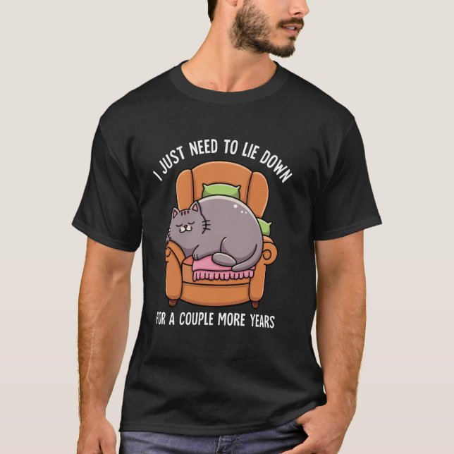 Lazy Cat Humour for Cat Lovers and Homebodies T-Shirt (Front)