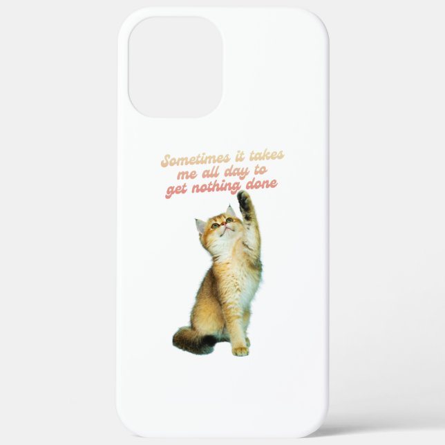 Lazy Cat Lover Funny Cute Cat Case-Mate iPhone Case (Back)