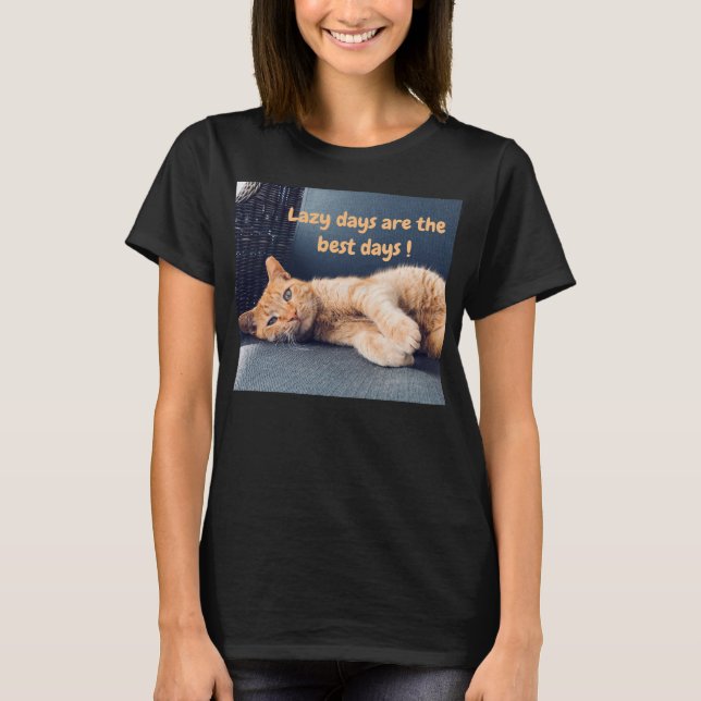 Lazy cat lying on the sofa T-Shirt (Front)