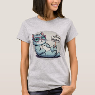 Lazy Cat Not Today Funny Relaxed Kitty Tee