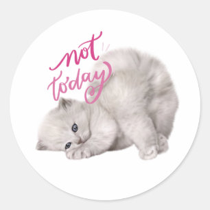 Lazy Cat Saying Not Today Funny Sticker