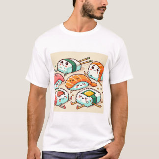 Lazy Cats on Sushi T-Shirt