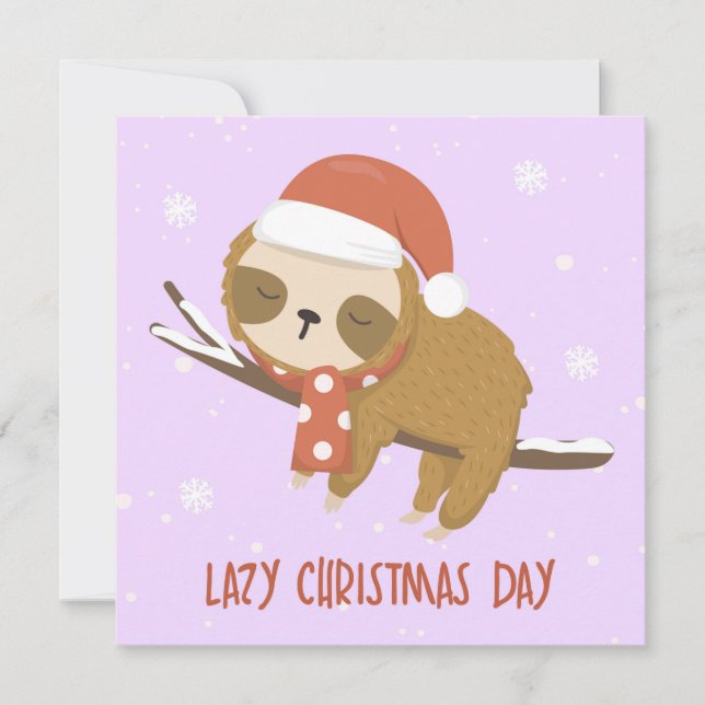 Lazy Christmas Day  Holiday Card (Front)