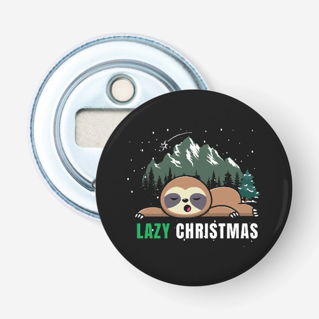 Lazy Christmas Sloth  Funny Bottle Opener (Front)