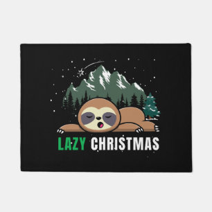 Lazy Christmas Sloth Funny Doormat