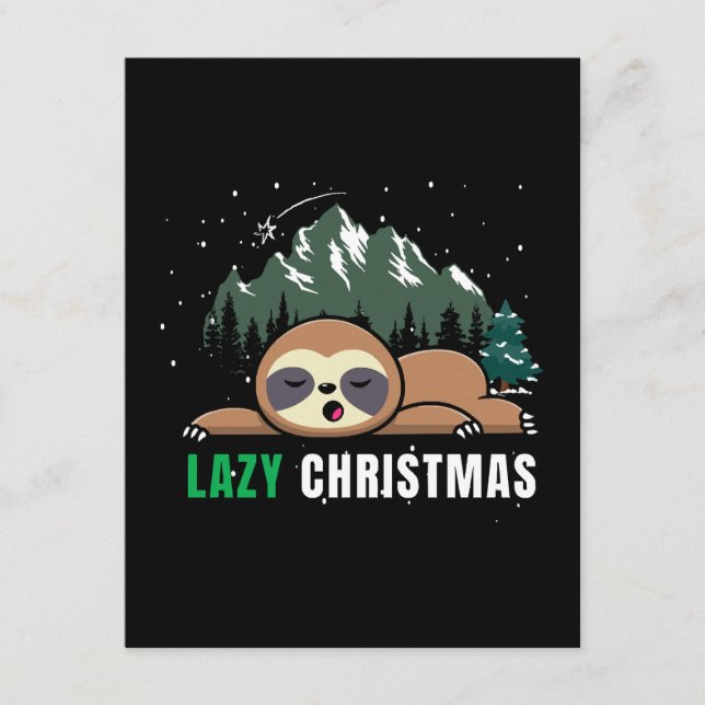 Lazy Christmas Sloth  Funny Enclosure Card (Front)