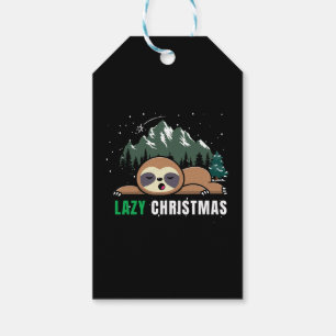 Lazy Christmas Sloth Funny Gift Tags
