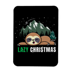 Lazy Christmas Sloth Funny Magnet