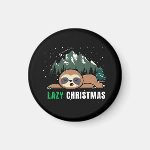 Lazy Christmas Sloth Funny Magnet