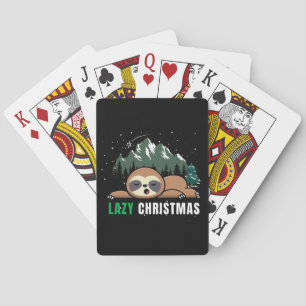 Lazy Christmas Sloth Funny Playing Cards