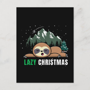 Lazy Christmas Sloth  Funny Postcard