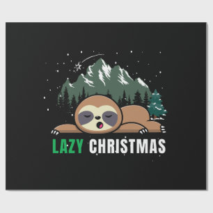 Lazy Christmas Sloth Funny Wrapping Paper