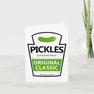 Lazy costume pickle jar card