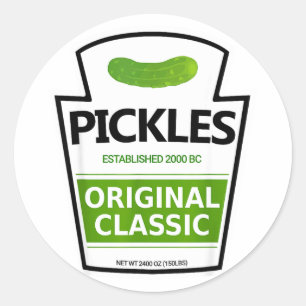 Lazy costume pickle jar classic round sticker