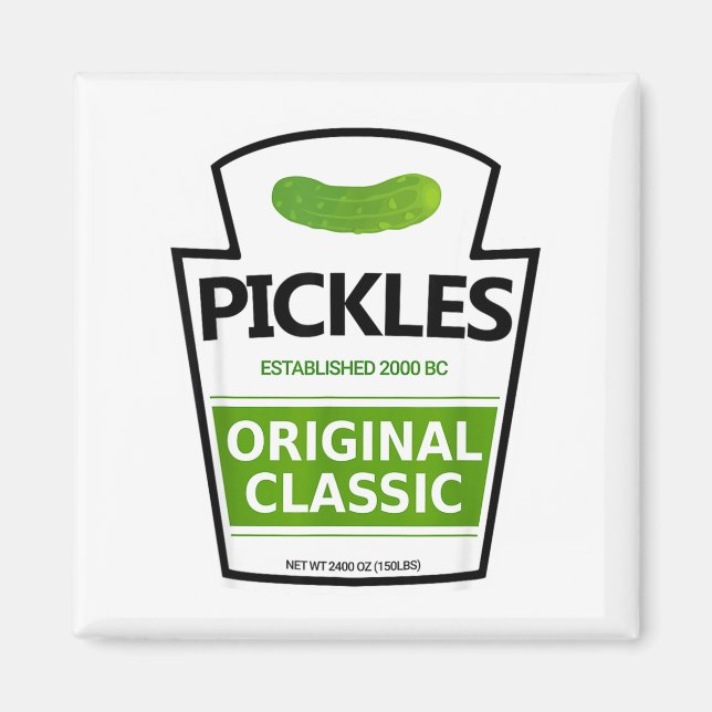Lazy costume pickle jar  magnet (Front)