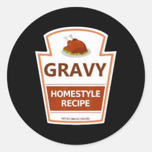Lazy Costume Thanksgiving Gravy Jar Classic Round Sticker