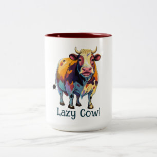 Lazy Cow Two-Tone Coffee Mug