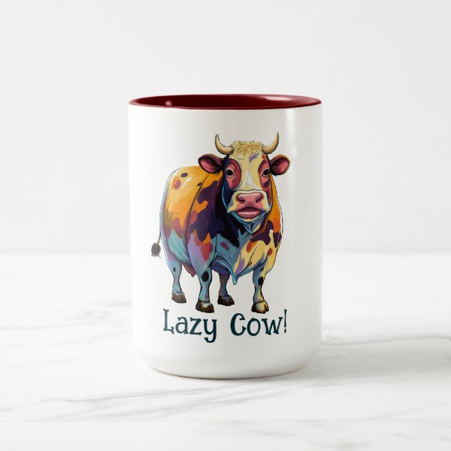 Lazy Cow Two-Tone Coffee Mug (Center)