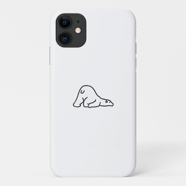 Lazy Cute Polar Bear Animal Lover Case-Mate iPhone Case (Back)