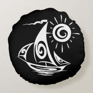 Lazy Day Sailing Round Cushion
