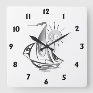 Lazy Day Sailing Square Wall Clock