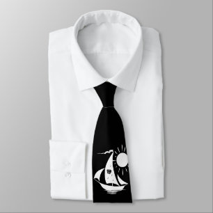 Lazy Day Sailing Theatre Music White Sailboat Tie