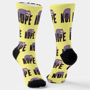 Lazy Day Sloth - "Nope" - For Sloth Lovers Socks
