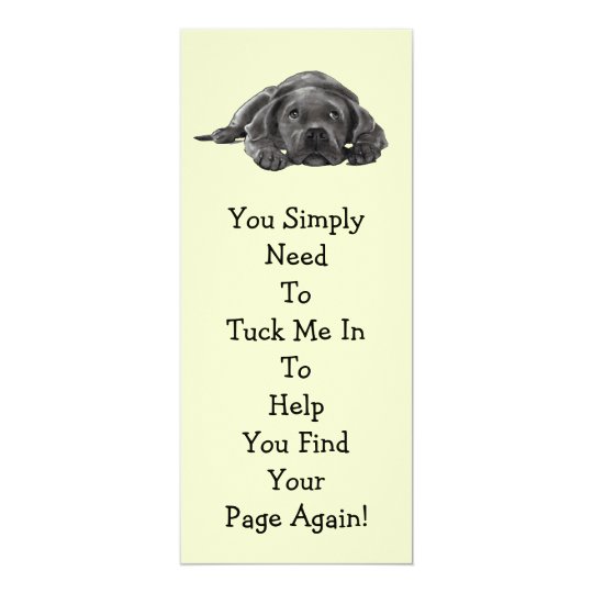 Lazy Dog BOOK MARK: "Tuck Me In" Card