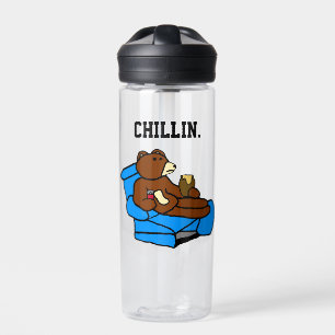 Lazy Easy Chair Bear, Funny Chillin’ Dad Cartoon Water Bottle