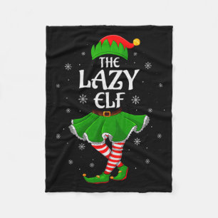 Lazy Elf Christmas Family Girls Women Elf Squad Xm Fleece Blanket