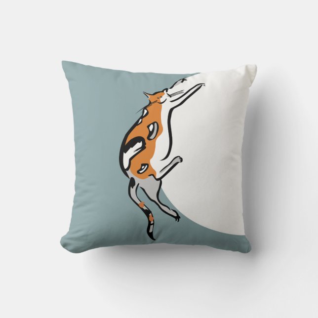 Lazy Fat Tricolor Funny Cat Cushion (Front)