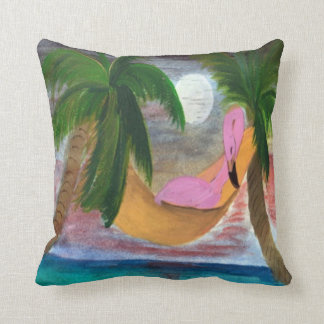 Lazy Flamingo throw pillow