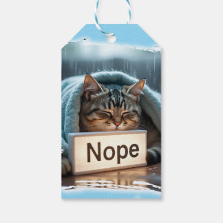 Lazy funny cat design gift tags