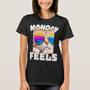 Lazy Funny Cat Monday Feels T-Shirt