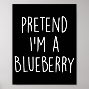 Lazy Funny Halloween Costume Shirt - Blueberry Poster