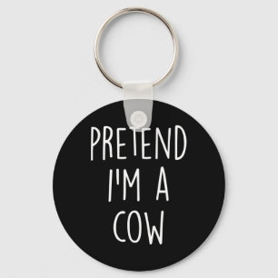 Lazy Funny Halloween Costume Shirt - Cow Costume Key Ring