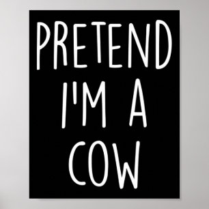 Lazy Funny Halloween Costume Shirt - Cow Costume Poster