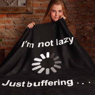 Lazy Geek Dorm Room Humour - Editable Quote Sherpa Blanket