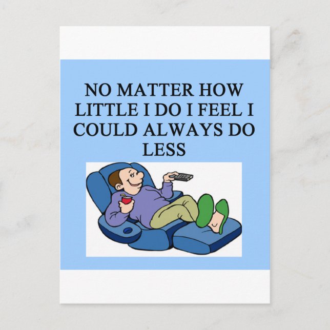 lazy guy postcard (Front)