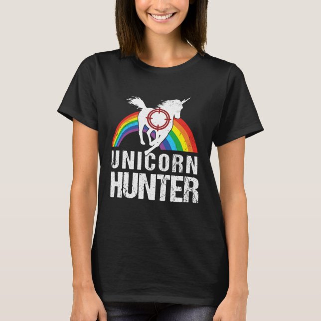 Lazy Halloween Costume Fairy Rainbow Unicorn Hunte T-Shirt (Front)