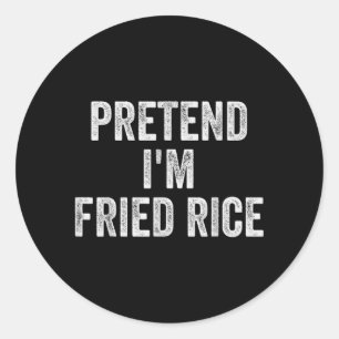 Lazy Halloween Costume Shirt Pretend Fried Rice Classic Round Sticker