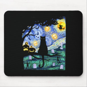 Lazy Halloween Costume Women Men Scary Black Cat Mouse Pad