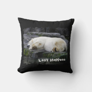 Lazy Happens Polar Bear Cushion