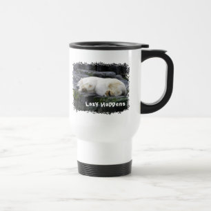 Lazy Happens Polar Bear Travel Mug