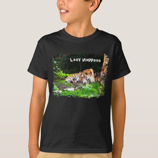 Lazy Happens Siberian Tiger T-Shirt (Front)