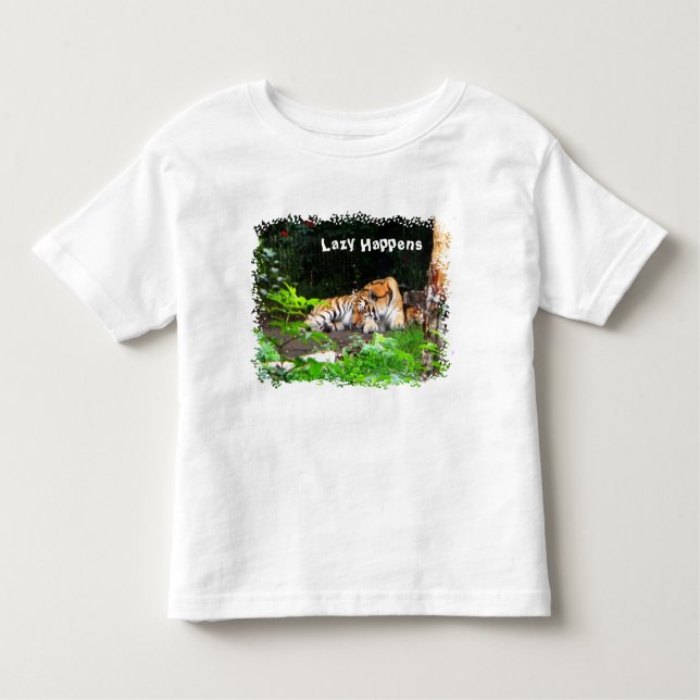 Lazy Happens Siberian Tiger Toddler T-Shirt (Front)